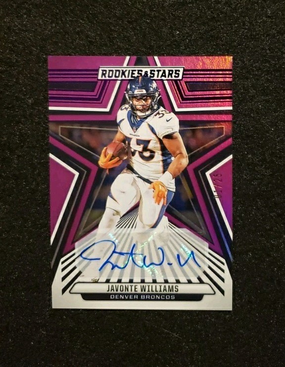 JAVONTE WILLIAMS 2025 Panini Rookies & Stars Purple Signatures AUTO #30 #&rsquo;d 1/25