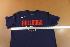 Gonzaga Bulldogs Basketball Nike Dri Fit Mens Large Athletic Cut Navy Blue Tee