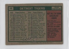 1975 Topps Mini Team Checklist Detroit Tigers Team Ralph Houk #18 1g62