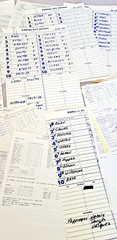WICHITA WRANGLERS 2004 Game Used Lineup Card Lot of 20 Double A – IAN KINSLER