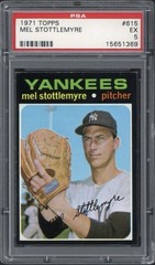 1971 Topps Mel Stottlemyre #615 PSA 5 Excellent New York Yankees