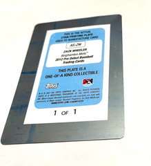 2012 Topps Pro Debut Baseball ZACK WHEELER Binghamton CYAN PRINTING PLATE