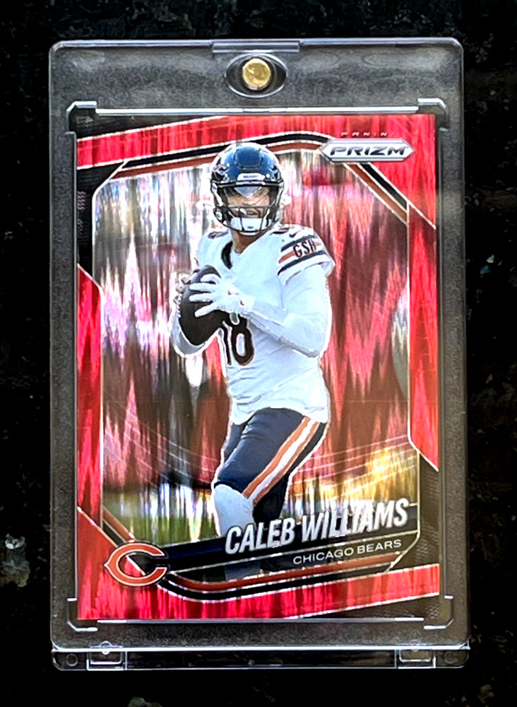 2025 Panini Prizm Caleb Williams Red Flash Chicago Bears #124 Mag Case Included