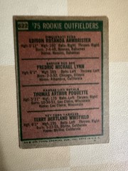 1975 Topps Rookie Outfielders Jim Rice RC , Pepe Mangual, John Scott Rc