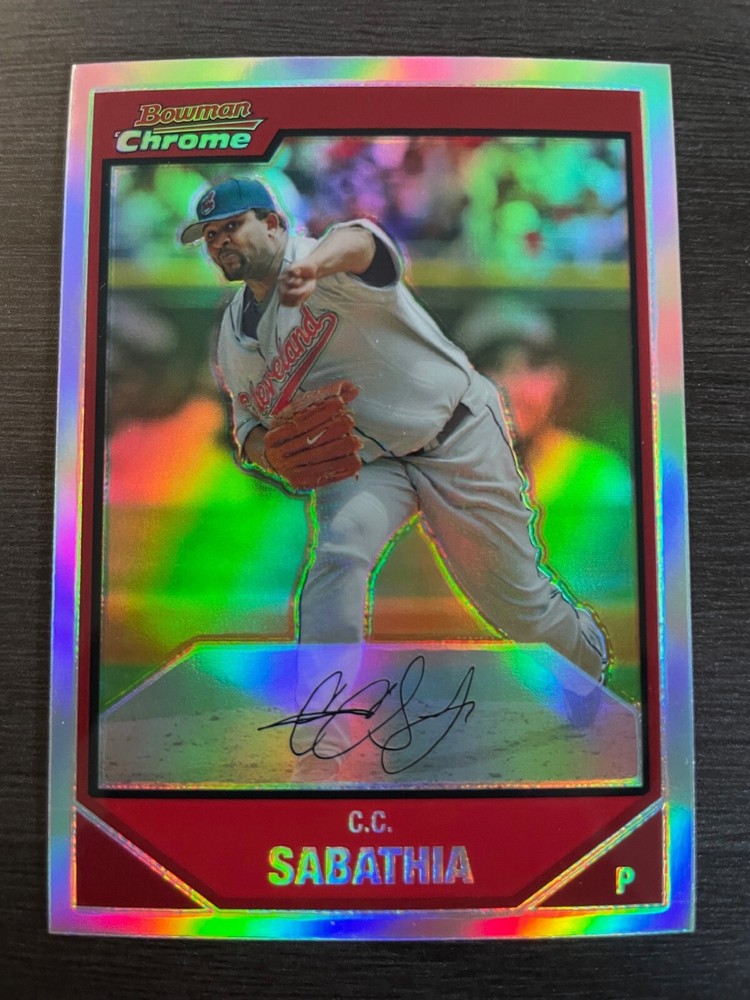2007 Bowman Chrome CC Sabathia #97 REFRACTOR Cleveland Indians