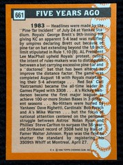 1988 Topps Tiffany #661 Nolan Ryan Turn Back The Clock Houston Astros