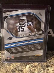 2025 Prizm Football Derrick Brown Blue and Black Checker SSP Panthers #76