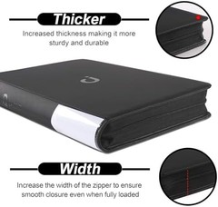 Premium Card Binder 16 Pocket – Fits 1600 Cards，4X4 Ringless Card Album with Sle