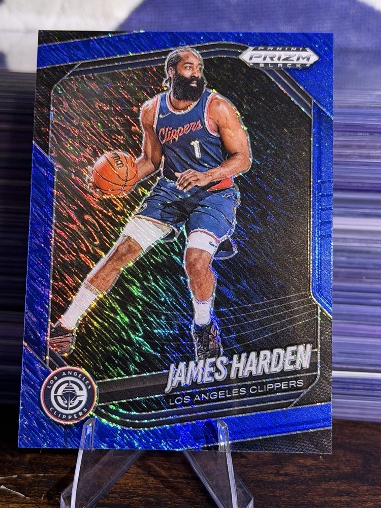 2024-2025 Panini Prizm Black FOTL Blue Shimmer Prizm James Harden /35