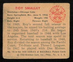 1950 Bowman #115 Roy Smalley Chicago Cubs VG