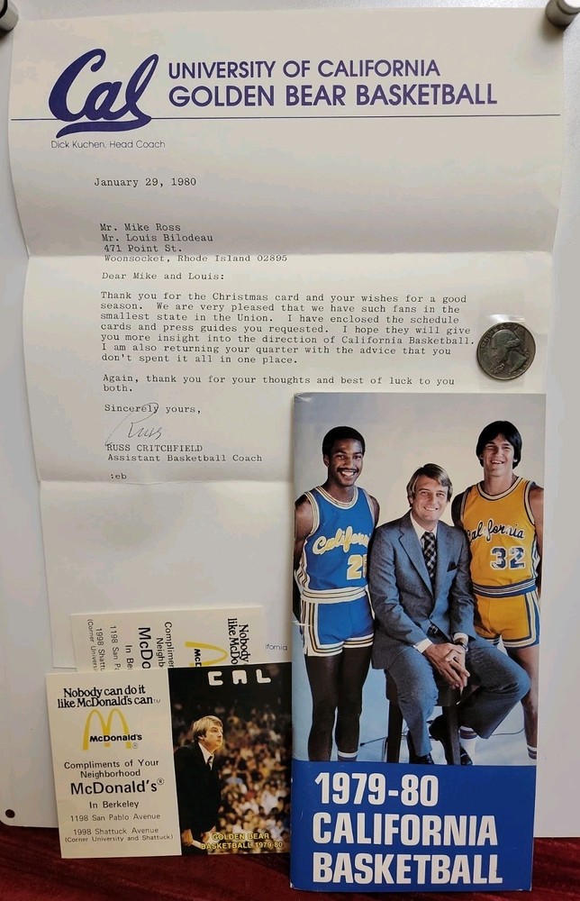 1979-80 CALIFORNIA GOLDEN BEARS LOT NCAA BASKETBALL VINTAGE MEDIA GUIDE PROGRAM
