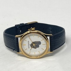 Wittnauer Oakland Univeristy Mens Watch 33mm Gold Tone Swiss Leather New Battery