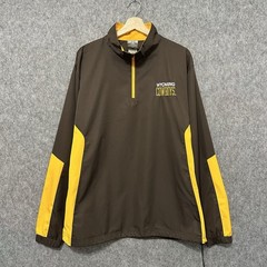 Wyoming Cowboys Men’s L Brown Yellow Quarter Zip Pullover Jacket NCAA