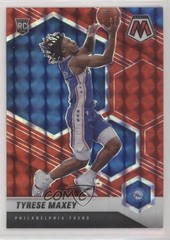 2020-21 Panini Mosaic Rookie Red Mosaic Prizm Tyrese Maxey #203 Rookie RC 02ez