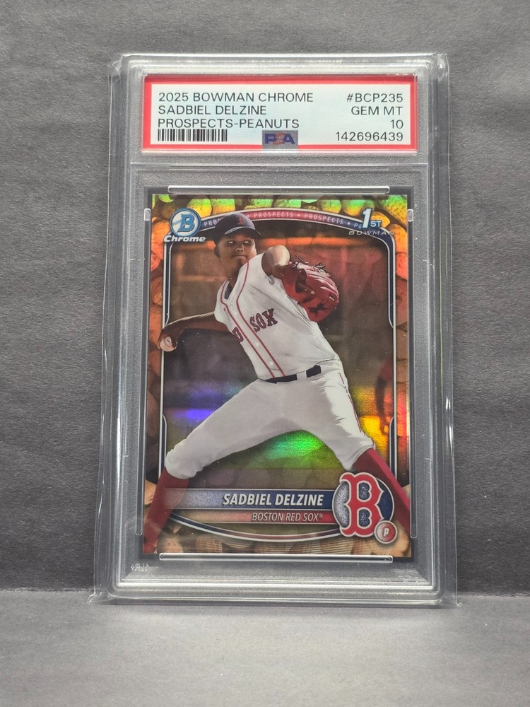 SADBIEL DELZINE – 2025 Bowman Chrome – Peanuts Refractor #CPA-SD Red Sox PSA 10