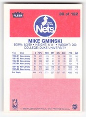 Mike Gminski 1986-87 Fleer #38 New Jersey Nets Ex-Mt