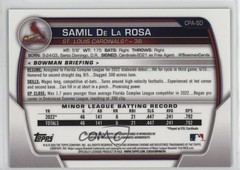 2023 Bowman Blue Lunar Crater Refractor /150 Samil De La Rosa #CPA-SD Auto 2a9