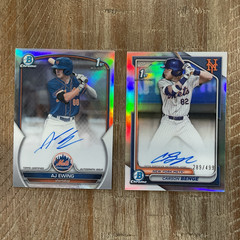 AJ Ewing + Carson Benge 2-Card Lot Bowman Chrome 1st Auto /499 auto ROOKIE🔥🔥
