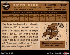 1960 Topps #202 Fred Kipp Dodgers 3 – VG