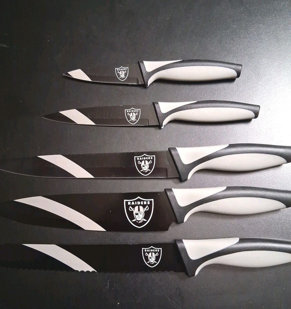 The Sports Vault NFL Las Vegas Raiders Kitchen Knives , 16&Prime;L x 1.25&Prime;W x 9.75&Prime;H