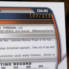 2023 Topps Bowman Draft Max Clark Chrome Prospect Autos Refractor /499 Tigers