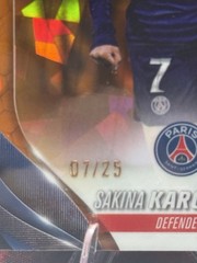 2024 TOPPS Chrome Sapphire Sakina Karchaoui Orange Cracked Ice 7/25 RC Jersey #