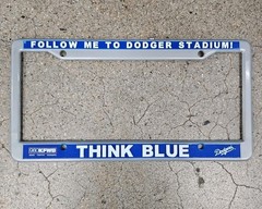 KFWB Los Angeles LA Dodger Stadium License Plate Frame Think Blue MLB Baseball