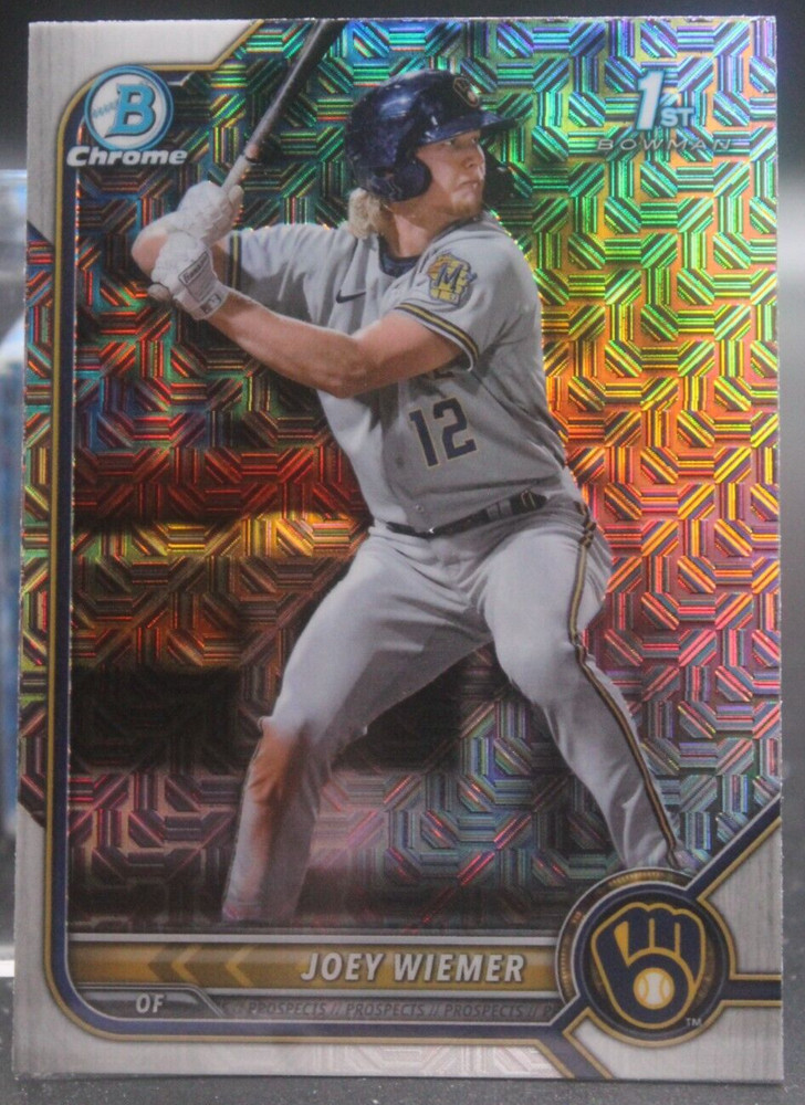 Joey Wiemer (Brewers/RC) – 2022 Bowman Chrome Refractor #BCP207