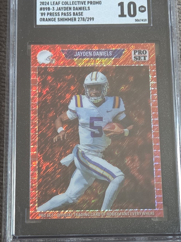 2024 Jayden Daniels Leaf Collection Promo &rsquo;89 Press Pass Orange Shimmer 278/299
