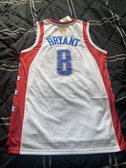 Kobe Bryant All Star West #8 Jersey Hardwood Classics M&N White Size Large New