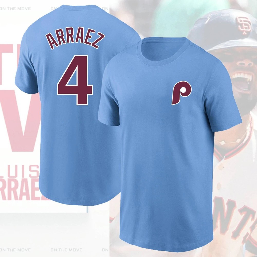 NEW – Luis Arraez #4 Philadelphia Phillies 2026 Player Name & Number Fan Apparel