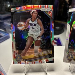WNBA 25 Prizm Angel Reese White Seismic and WNBA Logo Cards.