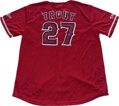 Los Angeles Angels #27 Mike Trout Red Button Up Jersey Mens XL New SGA 24” X 31”
