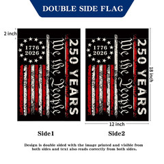 250th Anniversary Garden Flag, 250 USA Flag 12×18 inches, Black