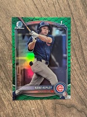 2025 Bowman Draft Chrome Kane Kepley Green Reptilian Refractor /99 Cubs RC SP