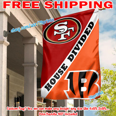 San Francisco 49ers vs Cincinnati Bengals House Divided Flag 28X40&Prime; Banner 2026