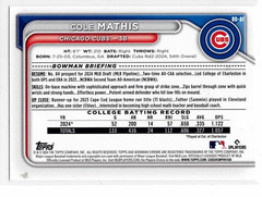 Cole Mathis Chicago Cubs 2024 Bowman Draft 1st Bowman ***