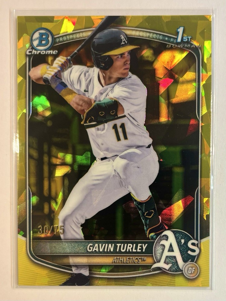 2025 Bowman Chrome Draft Sapphire 🔥 Gavin Turley #BDC-28 Yellow /75 (RC) 💎 A&rsquo;s