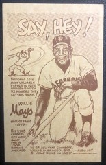 Willie Mays Say Hay 1979 Bob Parker Baseball Card 3 1/2&Prime; x 5 1/2&Prime;