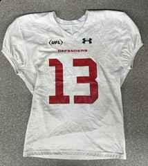 UFL Under Armour Football DC Defenders White Jersey Number 13 Medium