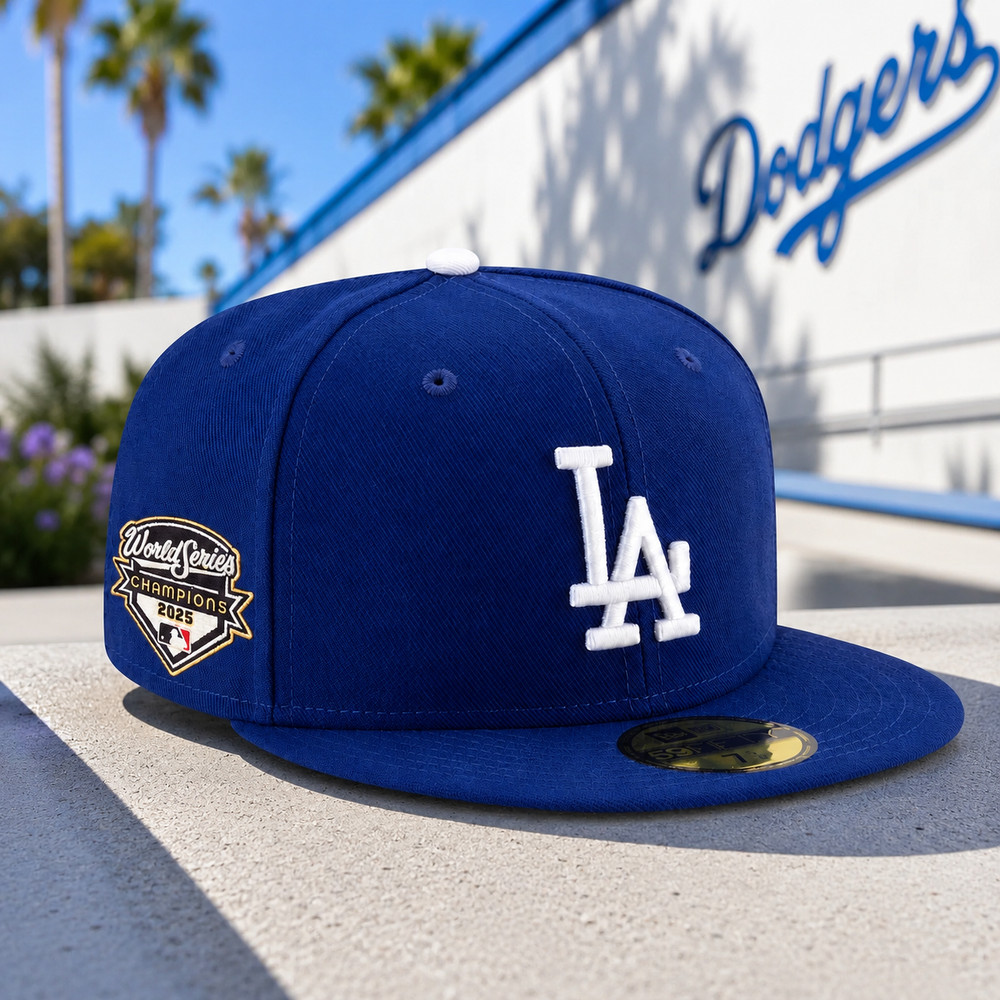LA Dodgers 2025 World Series Champions New Era 59FIFTY Fitted Hat Blue