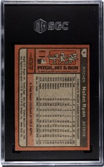 NOLAN RYAN 1980 TOPPS BURGER KING PITCH HIT RUN #9 SGC 7 HOF SET-BREAK CENTERED!