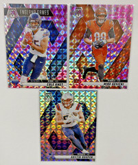 Cole Kmet, Mike Gesicki, Austin Hooper 2025 Panini Mosaic Prizm Lot 2 Camo Pink