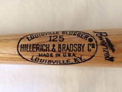 RALPH KINER Signed 35&Prime; Louisville Slugger H&B 125 G69L Game Model Bat- JSA