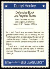 1990 Little Big Leaguers Darryl Henley RARE Los Angeles Rams / UCLA Bruins