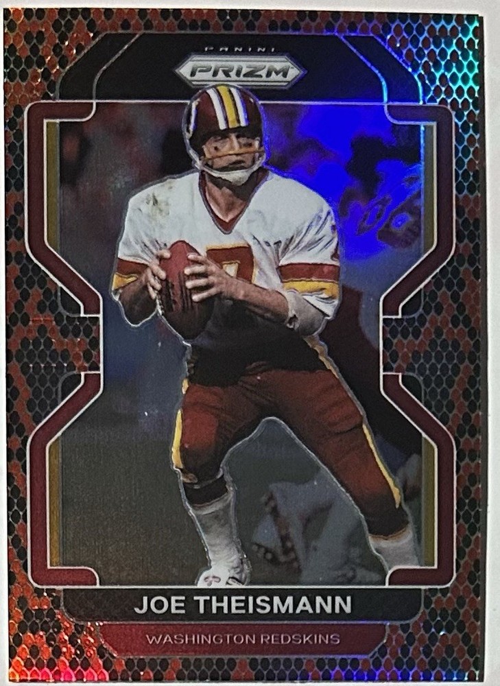 2021 Prizm SNAKE SKIN Joe Theismann Red And Black – Case Hit SP Prizm – Redskins