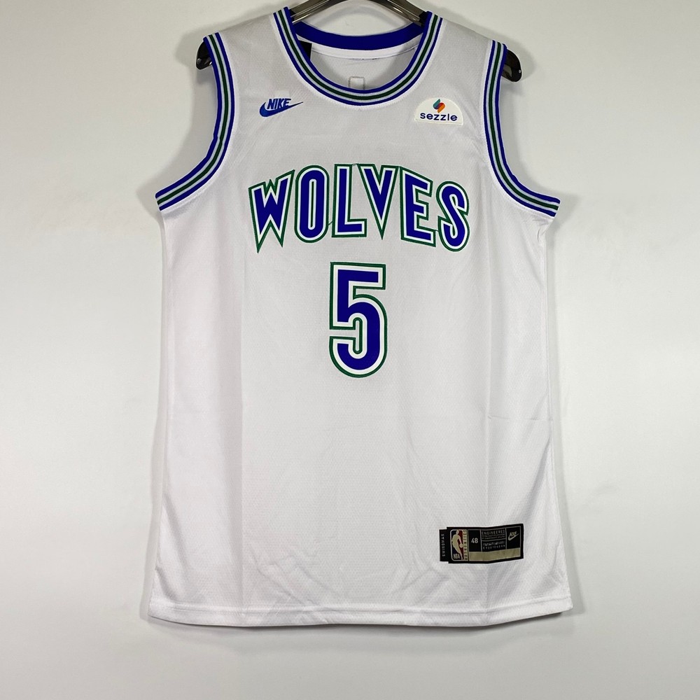Anthony Edwards #5 Embroidered Jersey, White S/M/L/XL/XXL