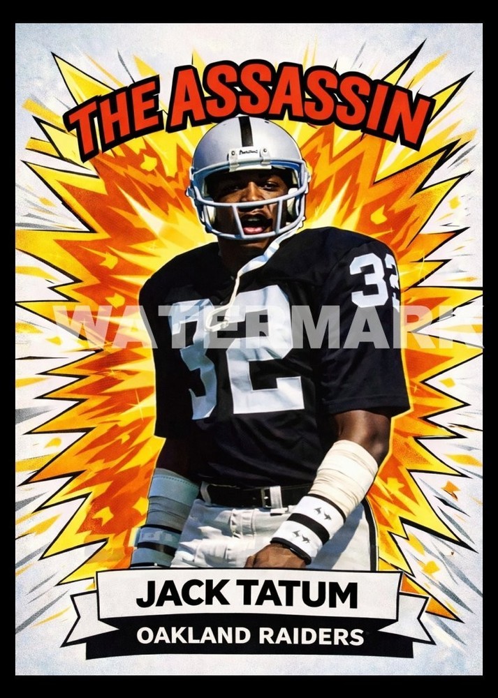 Jack Tatum Raiders Custom Football Art Card