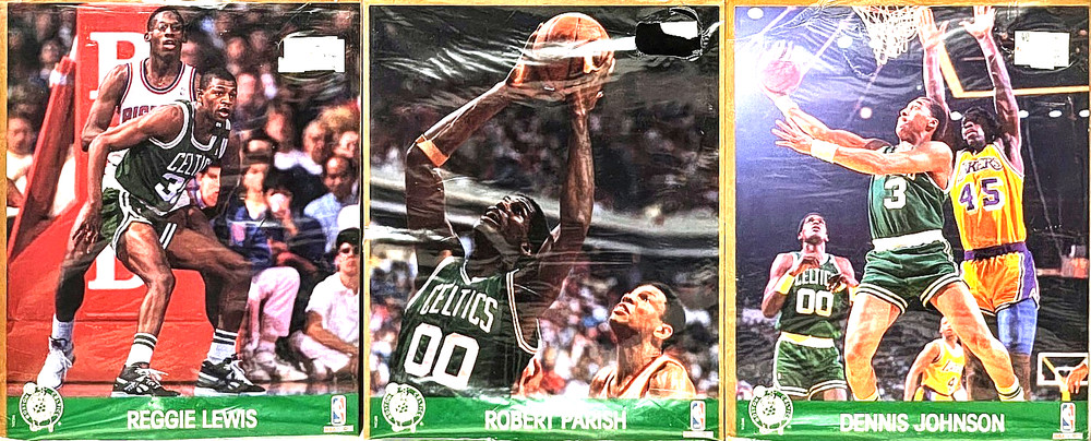 Boston Celtics – NBA Hoops (3) 8”x10” Photos – Lewis – Parrish – (DJ) Johnson