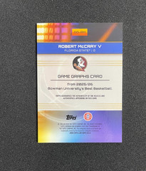 2025-26 Bowman&rsquo;s Best U Card GG-RM Robert McCray V Auto Jersey Patch Black /10